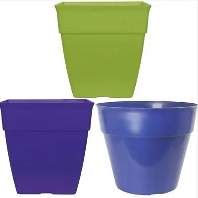 26 Litre Large Plant Pots Tall Square Round Plastic Planters Outdoor Garden Tree • £14.99