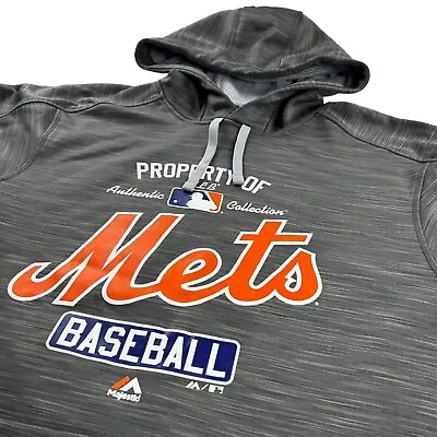 NEW Majestic New York Mets MLB Men's Hooded Jacket Heather Dark Gray • Medium • $41.99