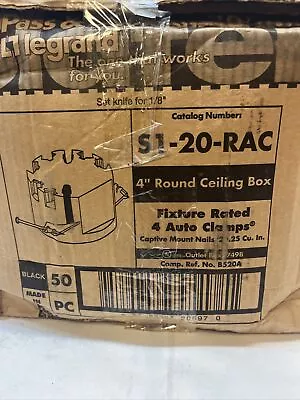 Pass Seymour S1-20-RAC 4  Black Round Ceiling Box Of 50 • $67.49