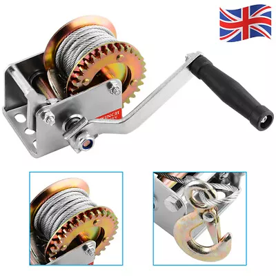 £23.99 • Buy Manual Boat Marine Car Van Trailer Hand Winch Puller With 8m 26ft Steel Wire Uk