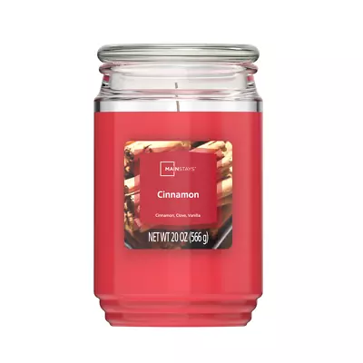 Mainstays Cinnamon Single Wick Jar Candle 20 Oz NEW FREE SHIPPING (US) • $10.54