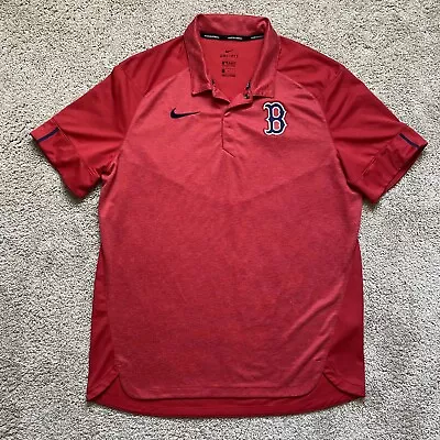 Nike Boston Red Sox MLB Authentic Dri Fit Polo Shirt Red Men’s Large • $18