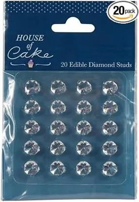 House Of Cake Clear Jelly Gems Edible Diamond Studs Cake Decoration 10mm Pa • £5.59