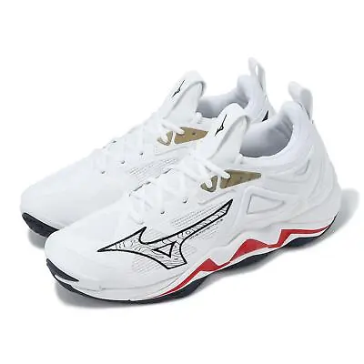 Mizuno Wave Momentum 3 White Red Men Volleyball Sports Shoes V1GB2413-46 • $124.99