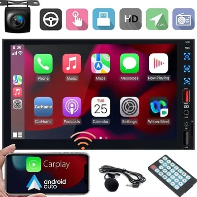 7  Double 2Din Car Stereo Android Auto Wireless Apple CarPlay Head Unit FM Radio • $109.90