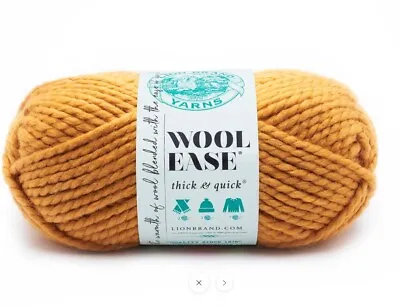 £4.75 • Buy Mustard Woolease Thick & Quick Super Chunky 160g Yarn Wool Blend Lion Brand