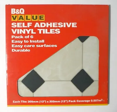 B&Q Value Self Adhesive Vinyl Tiles – Dark Green/grey 12 Inch Square 6 Pack • £4.90