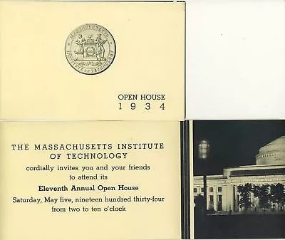 1934 Mit Mass Institute Of Technology Open House Invite • $6.99