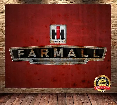 International Harvester - Farmall - Vintage Distressed - Metal Sign 11 X 14 • $27.99