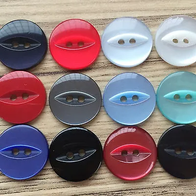 £1.05 • Buy Fish Eye Button - Choose Size (11.5- 19mm) Colour, 50 Or 100 Buttons ***