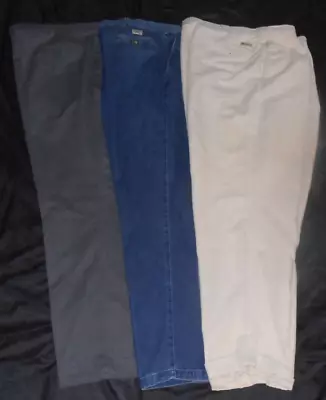 Savane Men's Pants Lot Of 3 Grey Dress Slacks Blue Jeans Beige Chinos ALL 44x32 • $34.95