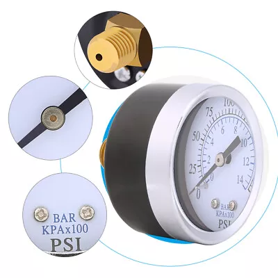 1PC Mini Pressure Gauge For Fuel Air Oil Or Water 0-200psi / 0-14bar NPT • $10.97