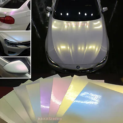 Flexible Vinyl Wrap Film Car Glossy Matte Pearl White Magic Chameleon Sticker US • £139.64