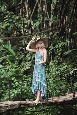 Spell & The Gypsy  Babushka  Strappy Gown In Turquoise Size S • $183