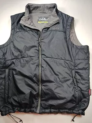 Cabelas Puffer Vest - Men’s Large Black Primaloft Zipper Pockets • $14.99