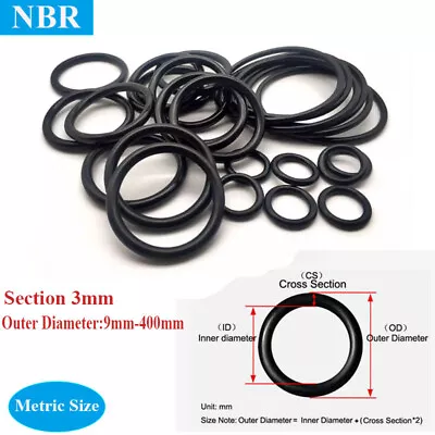 Metric Nitrile Rubber O-Rings 3mm Cross Section 3mm-300mm ID - Oring O Rings • $16.83