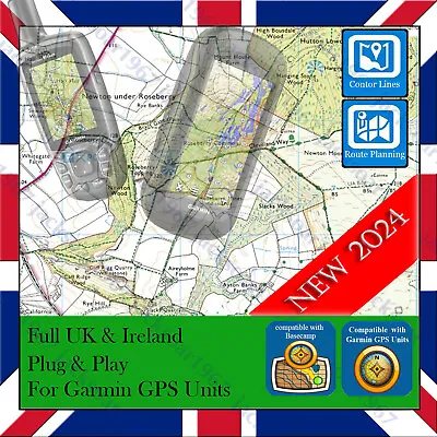 1.25k Garmin Compatibile 2024  Walking Or Hiking Maps  Full UK & Ireland • £14.99