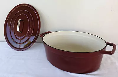 Collectible Martha Stewart 8 Quart Cranberry Red Enamel Cast Iron Dutch Oven • $99