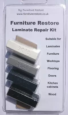 Furniture/Laminate / Kitchen Cabinet/Worktop Repair Soft Wax Filler Kit Black • £12.75