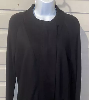 Cabi French Trench Sweater Black Coat Size S/CH/ P Full Zip Pockets Jacket • $11.99