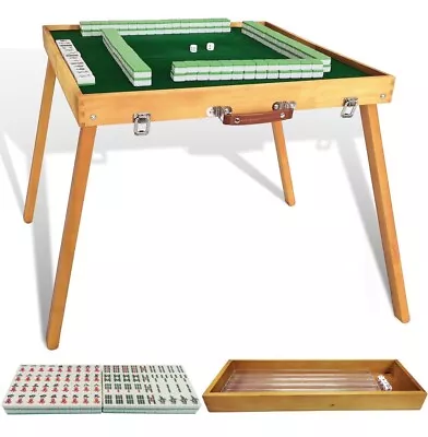 Foldable Mahjong Table With Mahjong Tiles SetPortable Majong Table With 144p... • $149.99