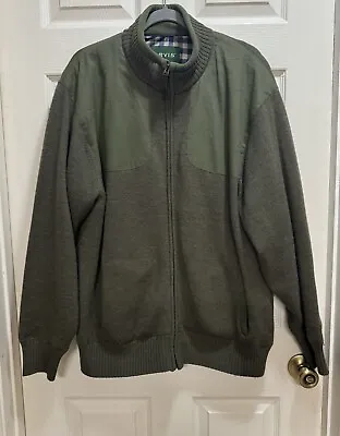 Orvis Shooting Jacket Green 100% Wool Plaid Lined Full Zip Padded Men's Size Lg • $42