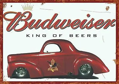 £5.64 • Buy Retro Vintage Wall Metal Sign Tin Plaque Pub Shed Bar Man Cave Budweiser Beer