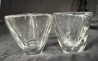 $49 • Buy 2 Vintage Val St Lambert Crystal Small Vases PAIR Beautiful!