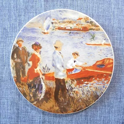 H & R Johnson Round Tile Trivet From ENGLAND Classical Painting Renoir Oarsman • $9.99