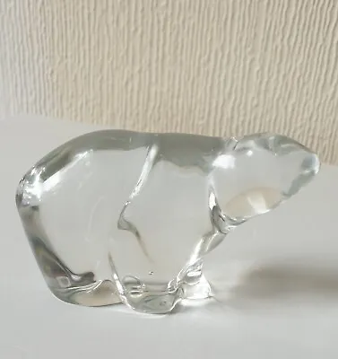 Hadeland Crystal Norway Polar Bear Modernist Ornament Figure 8cm X 5cm Vintage • £25