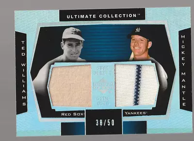 Ted Williams Mickey Mantle UD Ultimate Collection GU Uniforms DJ-MW 38/50 Yankee • $124.99