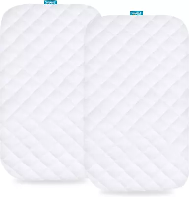 Bassinet Mattress Pad Cover Compatible With Mika Micky Bedside Sleeper 2 Pack • $26.28