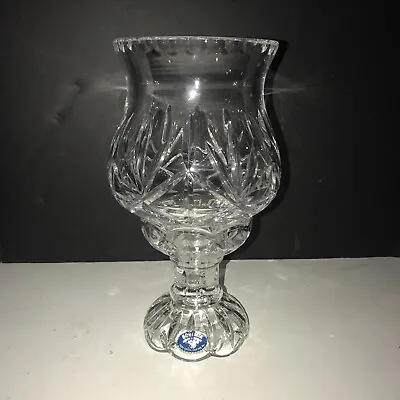 Vintage Bohemia 2 Piece Clear Cut Clear Crystal Hurricane  Candle Holder 24% PBO • $20