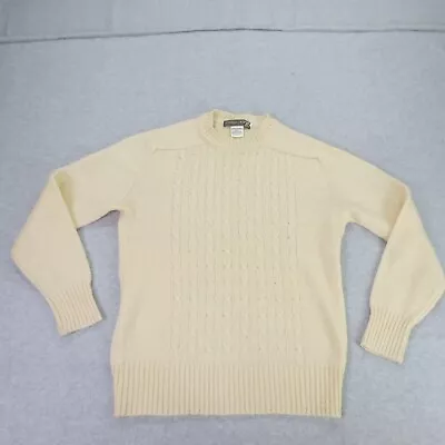 Vintage Cooper & Roe Sweater Mens L Cream Made In England UK Pure Wool Shetland* • $29.84