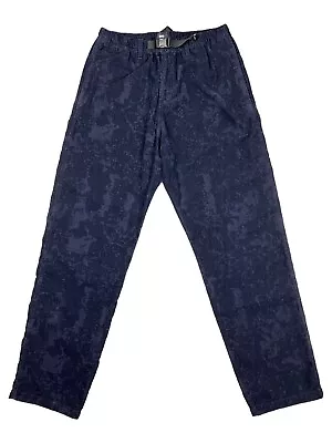 EDWIN BETA PANTS Navy Blue Trousers Straight Leg Adjustable Waist Men's Medium • £39.95