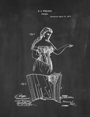 Corset Patent Print Chalkboard • $11.46