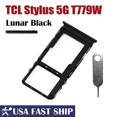 Original SIM Card Tray MicroSD Holder Slot Replace For TCL Stylus 5G T779W Black • $12.15