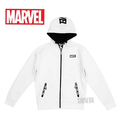 Disney Store Marvel Men's White Hooded Sweatshirt HOODIE Jacket Brand New • £37.99