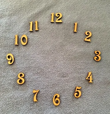 Wooden MDF Victoria Font 1.5cm. 2cm 2.5cm 3cm 4cm 5cm 6cm  Clock Numbers • £4.75