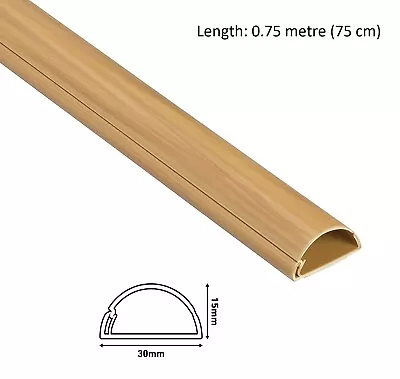 75 Cm Long D-Line 30 X 15 Mm Trunking Oak (Wood) Cable Management Hide Cover • £8.68