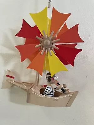 Vintage WUPPER AIRLINES Wooden German Quirky Fun Weighted Hanging Mobile • $40