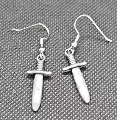 Gothic Dagger Dangle Pewter Finish Earrings Fashion Jewelry • $8