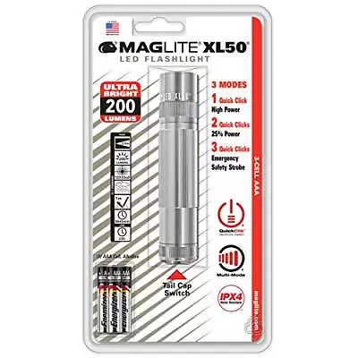 Maglite XL50 LED 3-Cell AAA Flashlight Silver • $35.20