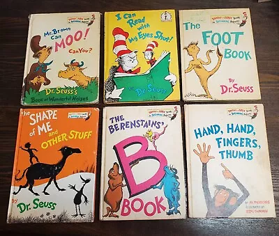 Lot 6 Vintage Dr. Seuss Beginners Bright & Early Childrens Books Cat In Hat 70's • $19.95