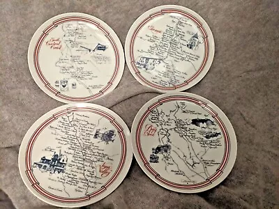 Vintage Dick Meng Designs California Vineyards Plates Set Of 4    7.25  • $24.90