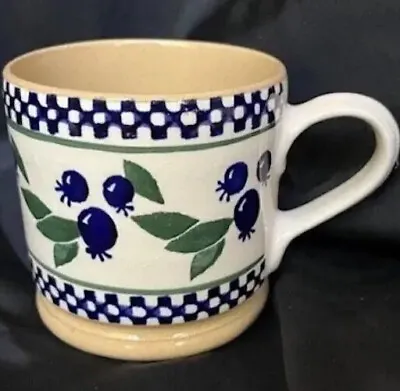 Vtg Nicholas Mosse Pottery Irish Handcrafted Blueberries Small 2.75”H Mug EUC • $39.99