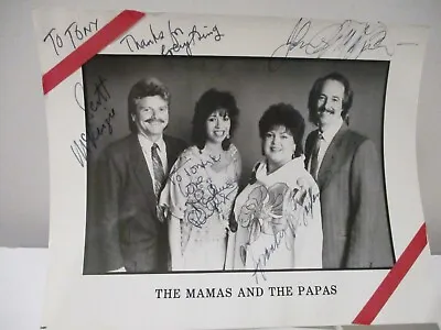 Mamas & Papas  *SIGNED PHOTO* John Phillips Mackenzie Phillips + Scott & Spanky • $100