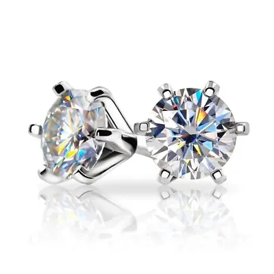 $149 • Buy Certificated Moissanite Diamond Solid Sterling Silver Wedding Stud Earring