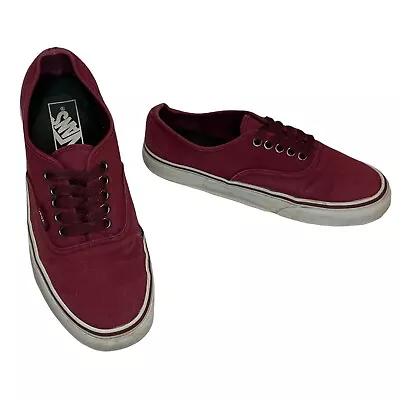 Vans Men's Atwood Canvas Low-Top Burgundy Sneakers Size 6.5UK 7US • £12.99