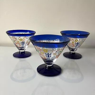 3 X Vintage Kosta Boda Large Martini Cocktail Glasses - Royal Caribbean VGC • £30